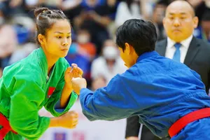 Võ sĩ Tô Thị Trang (trái) là thành viên đội tuyển kurash Việt Nam dự giải vô địch châu Á 2025. Ảnh: ĐOÀNTTVN