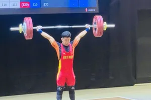 Trần Minh Trí là lực sĩ giành được nhiều thành tích thời gian qua sẽ dự giải quốc gia năm nay. Ảnh: MINH MINH