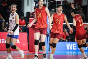 Cầu thủ trẻ Việt Nam được thi đấu quốc tế nhiều sẽ nâng cao trình độ rõ rệt. Ảnh: FIVB