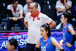 Thầy trò HLV Nguyễn Tuấn Kiệt có vị trí 31 tại giải thế giới 2025. Ảnh: FIVB