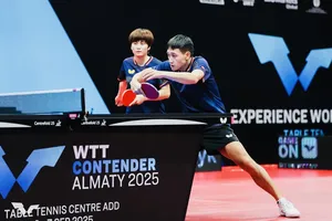 Nguyễn Anh Tú và Nguyễn Khoa Diệu Khánh đã thi đấu tại Kazakhstan. Ảnh: WTT