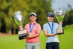 Tuấn Anh và Chúc An sẽ trong thành phần đội tuyển golf dự Đại hội thể thao trẻ châu Á 2025. Ảnh: VGA