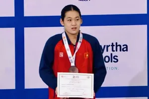 Tuyển thủ Nguyễn Thúy Hiền của đội tuyển bơi Việt Nam. Ảnh: HOÀNG VŨ