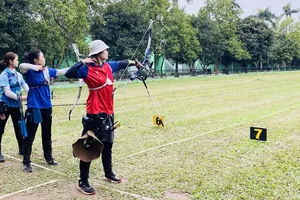 Các VĐV của đội bắn cung Việt Nam đều thể hiện tốt chuyên môn trong giải đấu vừa qua. Ảnh: MINH CHIẾN
