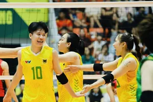 Đội nữ VTV Bình Điền Long An rất quyết tâm để hoàn thành mục tiêu tại trận bán kết. Ảnh: DŨNG PHƯƠNG