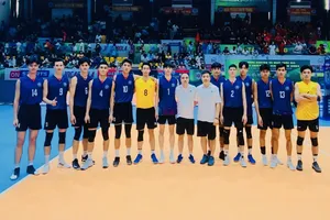 Đội bóng chuyền nam Hà Nội đã trụ hạng tại giải năm nay. Ảnh: MINH MINH