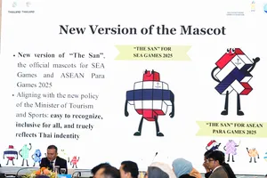 Linh vật của SEA Games 33-2025 được chủ nhà Thái Lan thông tin. Ảnh: LƯỢNG LƯỢNG