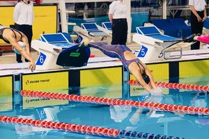 VĐV đã thi đấu quyết liệt ngày cuối của giải đấu. Ảnh: HCMFINSWIMMING