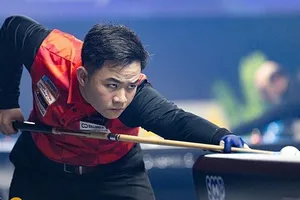 Cơ thủ Bao Phương Vinh đã dừng bước tại vòng 16 người xuất sắc nhất giải năm nay. Ảnh: UMB