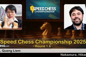Lê Quang Liêm đã gặp Nakamura nhưng không có được chiến thắng chung cuộc. Ảnh: CHESS.COM