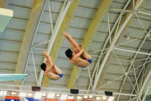 VĐV thi đấu giải nhảy cầu vô địch quốc gia 2025. Ảnh: MINH MINH