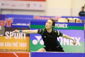 Tay vợt Vũ Thị Trang đã vào bán kết giải đấu đang tranh tài ở Ninh Bình. Ảnh: DŨNG PHƯƠNG