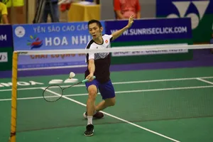 Tay vợt Nguyễn Tiến Minh vào tứ kết giải Vietnam International Series 2025 tổ chức ở Bắc Ninh. Ảnh: DŨNG PHƯƠNG