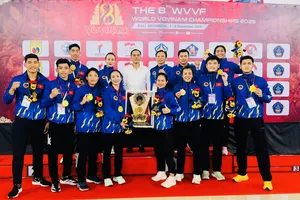 Đội tuyển vovinam Việt Nam giành vị trí số 1 toàn đoàn ở giải vô địch thế giới 2025. Ảnh: MINH MINH