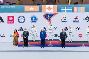 Tuyển thủ Thanh Trúc vừa tham dự giải vô địch thế giới 2025 và đạt các kết quả huy chương. Ảnh: WORLD JUJITSU