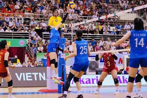 Đội tuyển bóng chuyền nữ Việt Nam đang giữ ngôi á quân tại đấu trường SEA Games. Ảnh: SEA V.LEAGUE