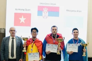 Kỳ thủ Võ Hoàng Quân giành ngôi á quân tại giải đấu ở Serbia. Ảnh: VINH BÙI