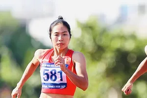 Tuyển thủ Hà Thị Thu đang là VĐV nữ có kết quả 100m tốt nhất Việt Nam. Ảnh: HOÀNG TÙNG