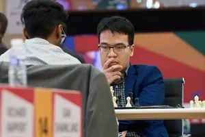 Lê Quang Liêm đang tranh tài World Cup 2025 tại Ấn Độ. Ảnh: FIDE