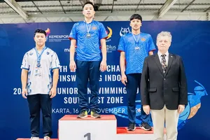 Tuyển thủ Nguyễn Thành Lộc giành thành tích HCV tại giải. Ảnh: TYR