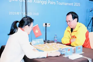 Kỳ thủ Nguyễn Thành Bảo đang thi đấu tại Trung Quốc. Ảnh: VXF