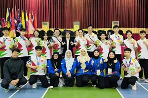 Đội pencak silat học sinh Việt Nam thi đấu tại Brunei lần này. Ảnh; SILAT VIETNAM