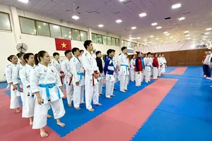 Đội tuyển karate Việt Nam đã chuẩn bị sẵn sàng để tranh tài SEA Games 33-2025. Ảnh: MINH CHIẾN