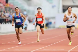 Ngần Ngọc Nghĩa bất ngờ thất bại tại cự ly 100m tại SEA Games 33-2025. Ảnh: DŨNG PHƯƠNG