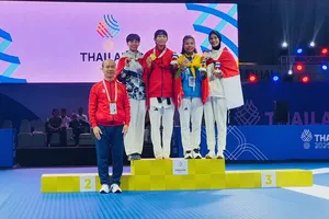 Võ sĩ taekwondo Việt Nam đã hoàn thành chỉ tiêu HCV tại SEA Games 33-2025. Ảnh: ĐOÀN TTVN