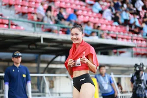 Quách Thị Lan đã có chiến thắng thuyết phục giành HCV tại nội dung 400m rào ở SEA Games 33-2025. Ảnh: DŨNG PHƯƠNG