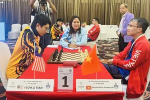 Đại kiện tướng Nguyễn Ngọc Trường Sơn thi đấu tại SEA Games 33-2025. Ảnh: MINH MINH