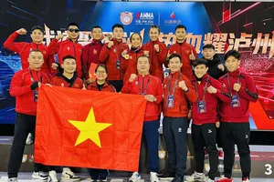 Đội tuyển võ thuật tổng hợp Việt Nam thi đấu giải vô địch châu Á 2026. Ảnh: TỐNG HÒA
