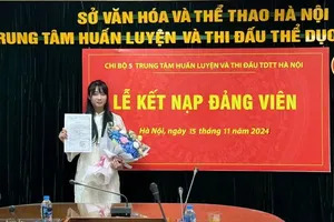 Tuyển thủ wushu Dương Thúy Vi đã được kết nạp Đảng viên từ năm 2024. Ảnh: MINH MINH