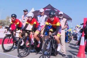 Xe đạp đường trường Việt Nam từng tham dự Đại hội thể thao trẻ châu Á 2025. Ảnh: NGUYỄN NGỌC