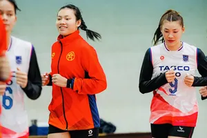 Đội bóng chuyền nữ Hà Nội đã tập luyện ngày cuối trước khi nghỉ Tết và sẽ hội quân vào mùng 5 Tết. Ảnh: HANOIVOLLEYBALL