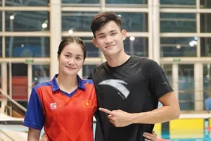 Phạm Thanh Bảo và Võ Thị Mỹ Tiên luôn cổ vũ cho nhau trong mọi giải đấu. Ảnh: MỸ TIÊN