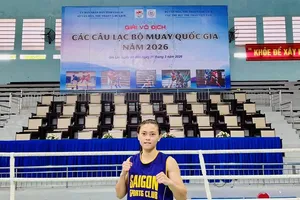 Võ sĩ Huỳnh Hà Hữu Hiếu của đội muay TPHCM. Ảnh: H.HIẾU