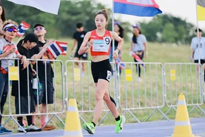 Thái Thị Kim Ngân từng thi đấu nội dung đi bộ nữ tại SEA Games 33-2025. Ảnh: DŨNG PHƯƠNG