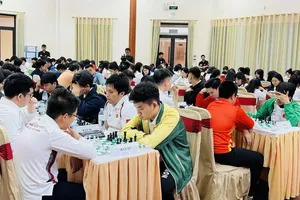 Kỳ thủ tranh tài tại giải đấu đang tổ chức ở Đồ Sơn (Hải Phòng). Ảnh: MINH MINH