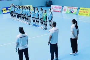 Đội bóng chuyền nữ TPHCM đang tranh tài tại Đắk Lắk. Ảnh: VTVBĐLA