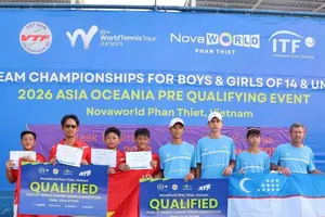 Đội quần vợt U14 nam Việt Nam đã vượt qua vòng sơ loại để vào vòng loại chính sắp tới. Ảnh: VTF