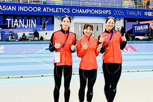 Tuyển thủ điền kinh Việt Nam đã thi đấu giải vô địch châu Á trong nhà 2026 nhưng không vượt chuẩn để tham dự giải vô địch trong nhà thế giới 2026. Ảnh: ĐKVN