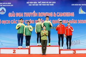 VĐV canoeing TPHCM giành được các kết quả tốt tại giải đấu đang diễn ra ở Đà Nẵng. Ảnh: VCRSF