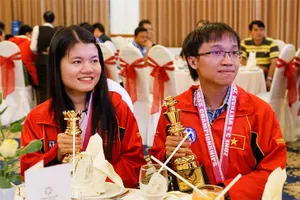 Kỳ thủ Thảo Nguyên và Trường Sơn là cặp đôi được giới chuyên môn luôn ngưỡng mộ. Ảnh: TRƯỜNG SƠN