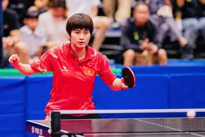 Nguyễn Khoa Diệu Khánh đang là trụ cột của đội bóng bàn nữ TPHCM. Ảnh: DŨNG PHƯƠNG