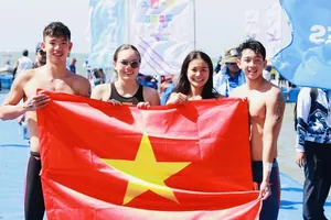 Các gương mặt của đội bơi mặt nước mở Việt Nam sẽ là thành viên tham dự Đại hội thể thao bãi biển châu Á 2026. Ảnh: DŨNG PHƯƠNG