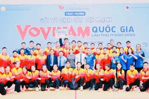 Đội vovinam TPHCM giành được vị trí số 1 tại giải vô địch đội mạnh quốc gia 2026. Ảnh: NGÔ BÁ