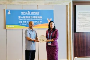 Đại diện của thành phố Đà Nẵng đã làm việc với đại diện OCA hướng tới xin đăng cai Đại hội thể thao bãi biển châu Á lần thứ 9. Ảnh: OLYMPICVIETNAM