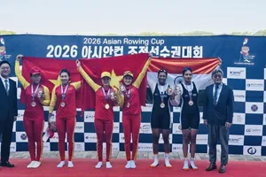 Đội rowing Việt Nam đã kết thúc Cúp châu Á 2026 với 4 tấm HCV. Ảnh: ASIAN ROWING