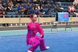 Tuyển thủ Việt Nam thi đấu tại giải vô địch thái cực quyền thế giới 2026. Ảnh: MINH MINH